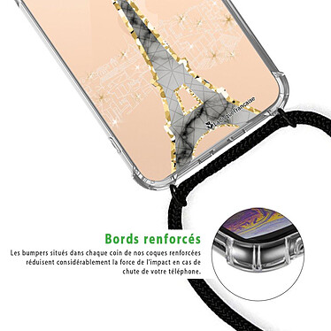 Acheter LaCoqueFrançaise Coque cordon iPhone 11 Pro noir Dessin Illumination de paris