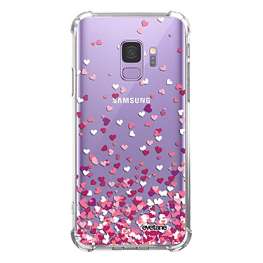 Evetane Coque Samsung Galaxy S9 anti-choc souple angles renforcés transparente Motif Confettis De Coeur