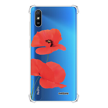 Evetane Coque Xiaomi Redmi 9A anti-choc souple angles renforcés transparente Motif Coquelicot