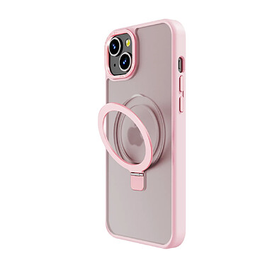 Muvit Coque pour iPhone 15 Plus avec Anneau Fonction Stand MagSafe Rose pas cher