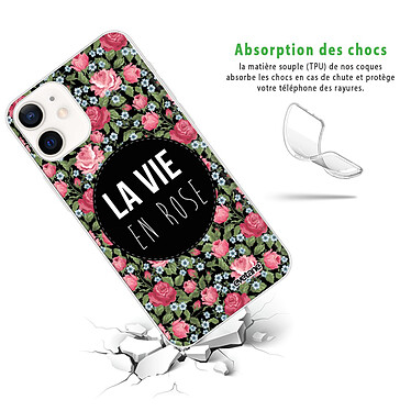 Avis Evetane Coque iPhone 12 mini 360 intégrale transparente Motif La Vie en Rose Tendance