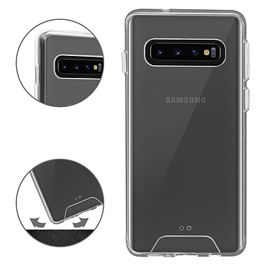 Avizar Coque Samsung Galaxy S10 Protection Cristal Bi-matière Antichocs Transparent pas cher
