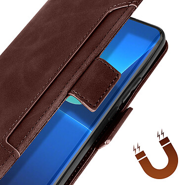 Avizar Étui Folio pour Xiaomi 13 Lite Porte-cartes Amovible Languette magnétique  marron pas cher