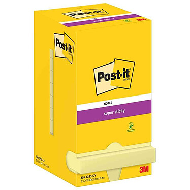 POST-IT Bloc-note adhésif Super Sticky Notes, 76 x 76 mm Jaune