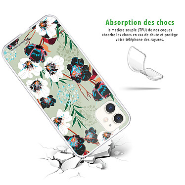 Avis LaCoqueFrançaise Coque iPhone 11 360 intégrale transparente Motif Fleurs vert d'eau Tendance