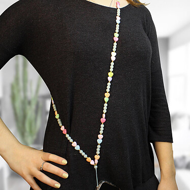 Acheter Avizar Bijou de Téléphone à Perles Rondes Bracelet 110cm Collection Lovely Multicolore