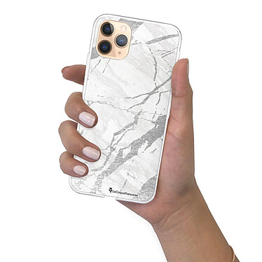 LaCoqueFrançaise Coque iPhone 11 Pro Max 360 intégrale transparente Motif Marbre gris Tendance pas cher