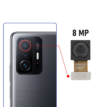 Avis Clappio Caméra Capteur Ultra Grand angle 8MP pour Xiaomi 11T et Xiaomi 11T Pro Noir