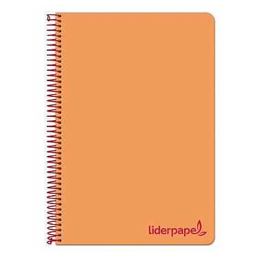 LIDERPAPEL Cahier spirale A7 micro wonder 200 pages 90g quadrillé 5x5mm 4 bandes - Orange
