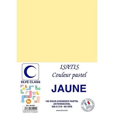 ELVE Paquet de 102 Sous-chemises 60 g 220 x 310 mm ISATIS Coloris Pastel Jaune