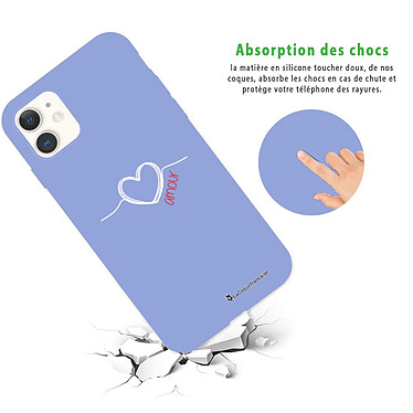Avis LaCoqueFrançaise Coque iPhone 11 Silicone Liquide Douce lilas Coeur Blanc Amour