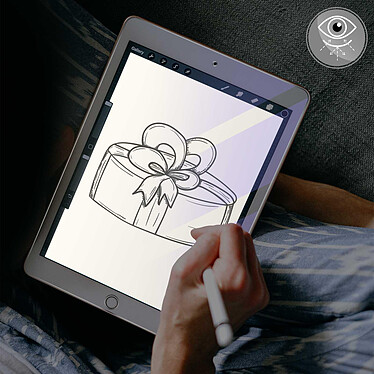 Avis Avizar Vitre iPad 5 / iPad 6 / iPad Air Anti-lumière Bleue biseautés transparent