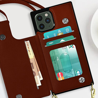 Avis Avizar Coque Cordon iPhone 11 Pro avec Porte-cartes Support Vidéo Lanière marron