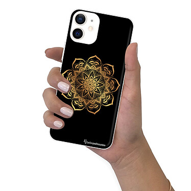 LaCoqueFrançaise Coque iPhone 12 mini silicone transparente Motif Mandala Or ultra resistant pas cher