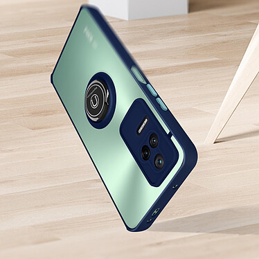 Acheter Avizar Coque pour Xiaomi Poco F4 5G Bi-matière Bague Métallique Support Vidéo  bleu