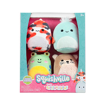 Avis Squishville Mini Squishmallows - Pack 4 peluches Pond Squad 5 cm