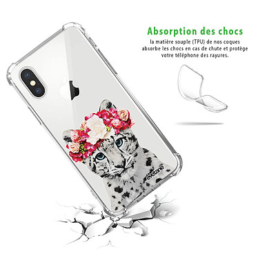 Avis Evetane Coque iPhone X/Xs anti-choc souple angles renforcés transparente Motif Leopard Couronne