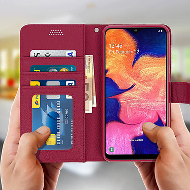 Avis Avizar Housse Samsung Galaxy A10 Etui Portefeuille Support Vidéo Porte-carte rose