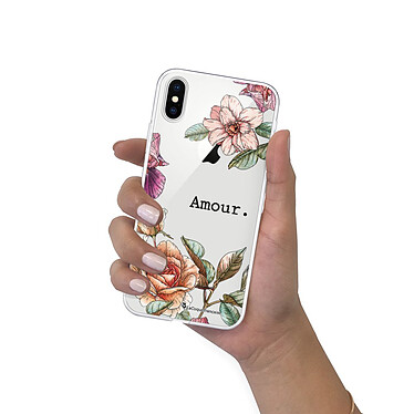 LaCoqueFrançaise Coque iPhone X/Xs 360 intégrale Amour en fleurs Tendance pas cher