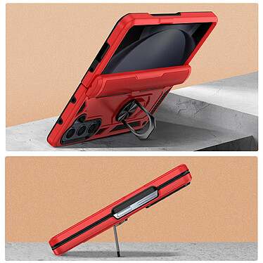 Avis Avizar Coque pour Samsung Galaxy Z Fold 5 Hybride Bague Support Magnétique  Rouge
