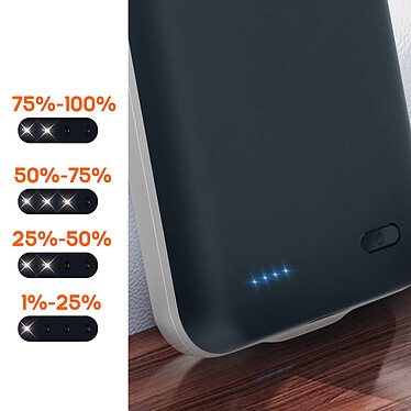 Acheter Avizar Coque pour iPhone 15 Protection 2en1 Batterie 6800mAh Connecteur USB C Bleu Nuit