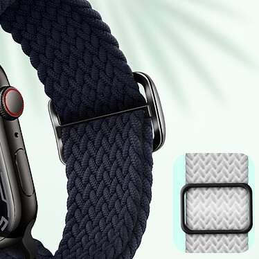 Avis Avizar Bracelet pour Apple Watch 41mm et 40mm et 38 mm Nylon Tressé Ajustable par Boucle Métallique  bleu nuit