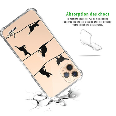 Avis Evetane Coque iPhone 11 Pro anti-choc souple angles renforcés transparente Motif Chat Lignes