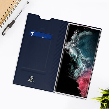 Avis Dux Ducis Housse pour Samsung Galaxy S22 Ultra Clapet Porte-carte Fonction Support Bleu