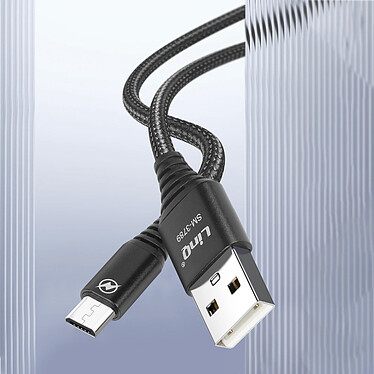 LinQ Câble USB 12W pour Téléphone micro USB Nylon tressé 1,5m Noir pas cher