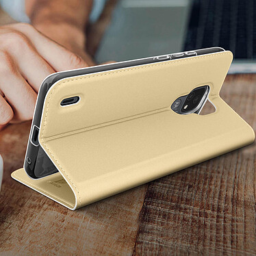 Acheter Dux Ducis Housse pour Motorola Moto E7 avec Porte-carte et Fonction Support  doré