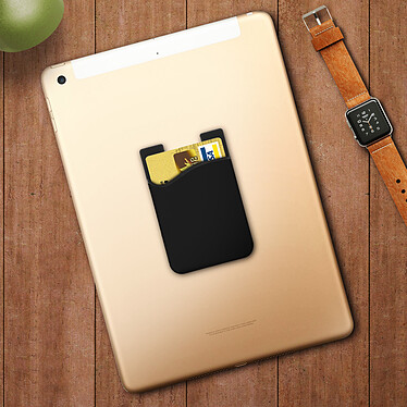Avis Avizar Porte-carte Smartphone et tablette Rangement pour carte Silicone adhésif - Noir