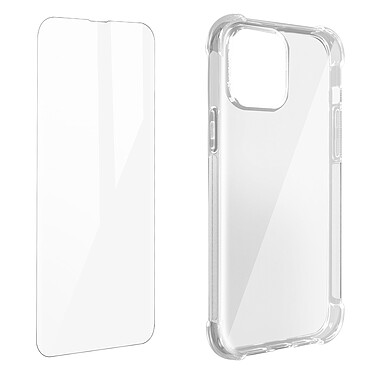 Avizar Pack Protection pour iPhone 13 Pro Max Coque Souple et Film Verre Trempé 9H Transparent