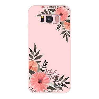 Evetane Coque Samsung Galaxy S8 Silicone Liquide Douce rose pâle Fleurs roses