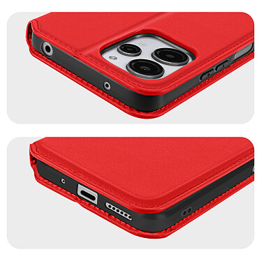Avizar Étui pour Xiaomi Redmi 12 Porte-carte Support Vidéo Clapet Magnétique  Rouge pas cher