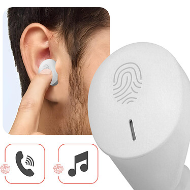Écouteurs intra-auriculaires Sans fil Autonomie 8H Boiter de Charge LinQ blanc pas cher