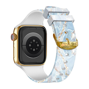 Avizar Bracelet pour Apple Watch 41 / 40 / 38 mm Silicone à Motif Marbre Turquoise