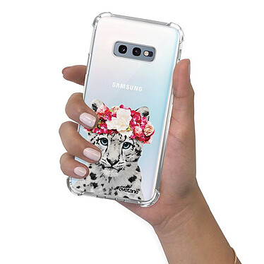 Evetane Coque Samsung Galaxy S10e anti-choc souple angles renforcés transparente Motif Leopard Couronne pas cher