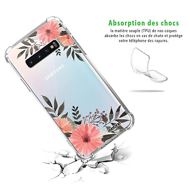 Avis Evetane Coque Samsung Galaxy S10 anti-choc souple angles renforcés transparente Motif Fleurs roses