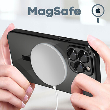 Avis Avizar Coque MagSafe pour iPhone 13 Pro Max Silicone Protection Caméra  Contour Chromé Noir