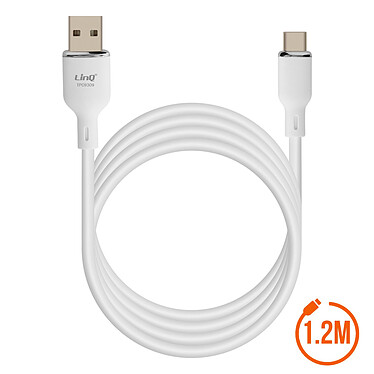 LinQ Câble USB vers USB C Fast Charge 5A Synchronisation Longueur 1.2m Blanc (TPC9309) pas cher