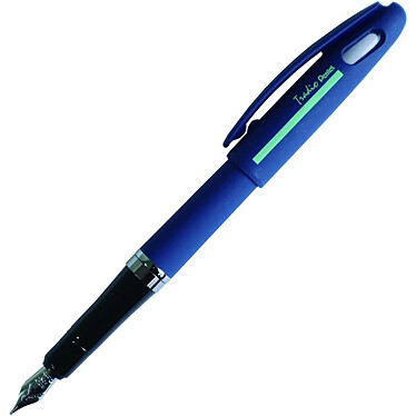 Avis PENTEL Stylo plume Tradio, corps sport chic Bleu foncé/bande menthe, encre Bleue