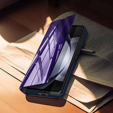Avis Avizar Étui Clear View pour Samsung Galaxy Z Fold 5 Clapet Miroir Fonction Support  Violet