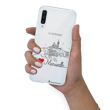 LaCoqueFrançaise Coque Samsung Galaxy A70 360 intégrale transparente Motif J'aime Marseille Tendance pas cher