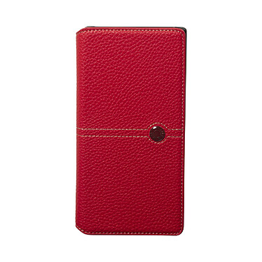 Façonnable Étui Folio pour Samsung Galaxy Note 10 Plus N975 avec Bouton Laqué Rouge