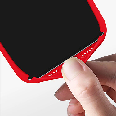 Avizar Coque pour iPhone 15 Plus Silicone Semi-rigide Finition Douce au Toucher Fine  Rouge pas cher