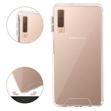 Avizar Coque Samsung Galaxy A7 2018 Protection Cristal Bi-matière Antichocs Transparent pas cher