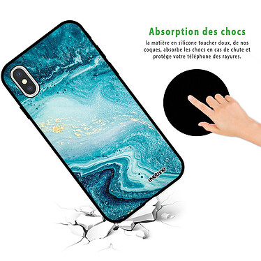 Avis Evetane Coque iPhone X/ Xs Silicone Liquide Douce noir Bleu Nacré Marbre