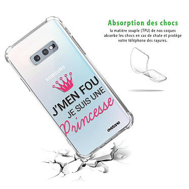 Avis Evetane Coque Samsung Galaxy S10e anti-choc souple angles renforcés transparente Motif Je suis une princesse
