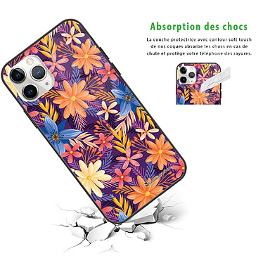 Avis LaCoqueFrançaise Coque iPhone 12 Pro Max Coque Soft Touch Glossy Fleurs violettes et oranges Design