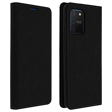 Avizar Étui Samsung Galaxy S10 Lite Cuir Véritable Porte cartes Support Vidéo noir